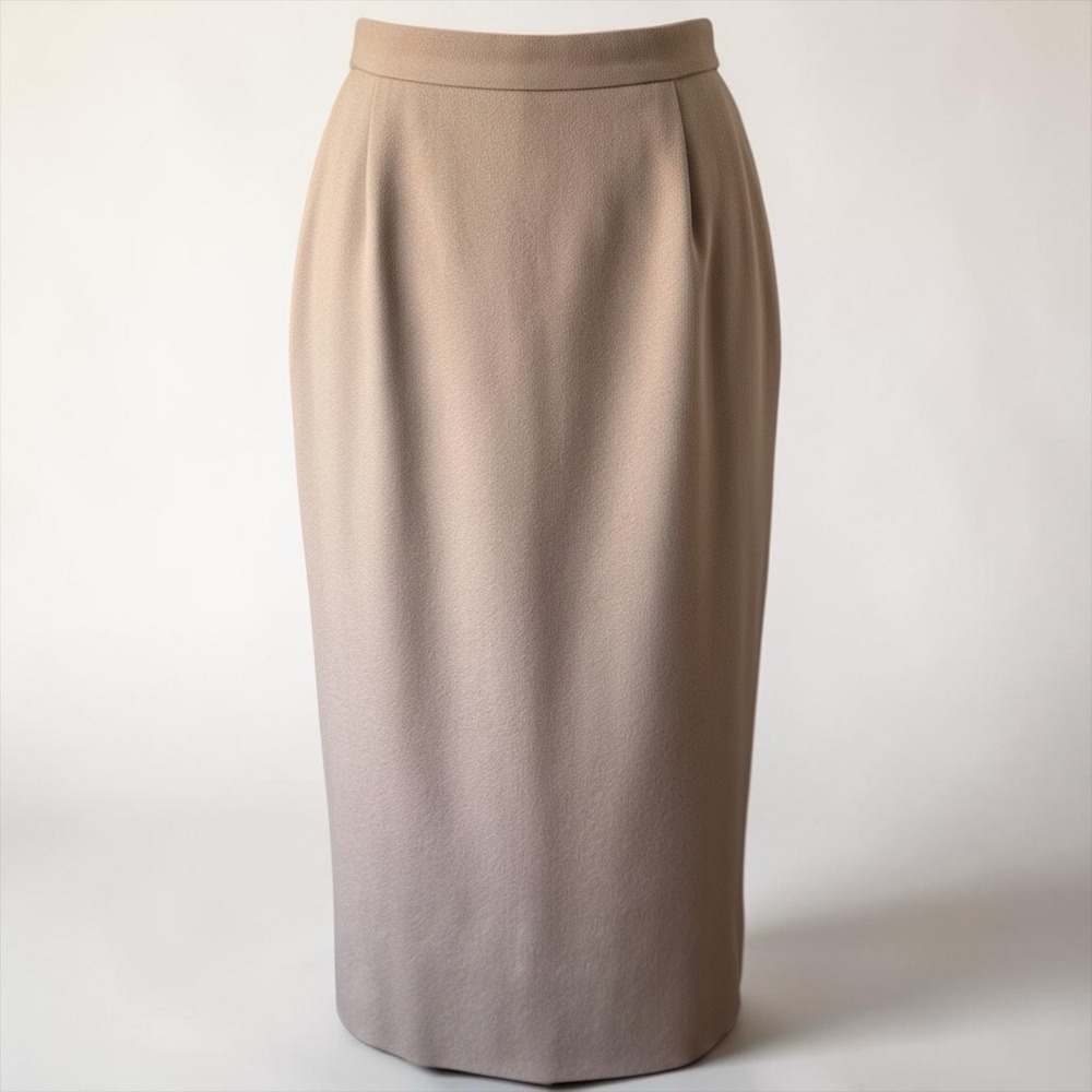 Vintage William Pearson Tan Houndstooth Skirt Suit Jacket 12 Skirt 14 - Picture 5 of 8